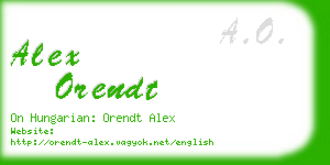 alex orendt business card